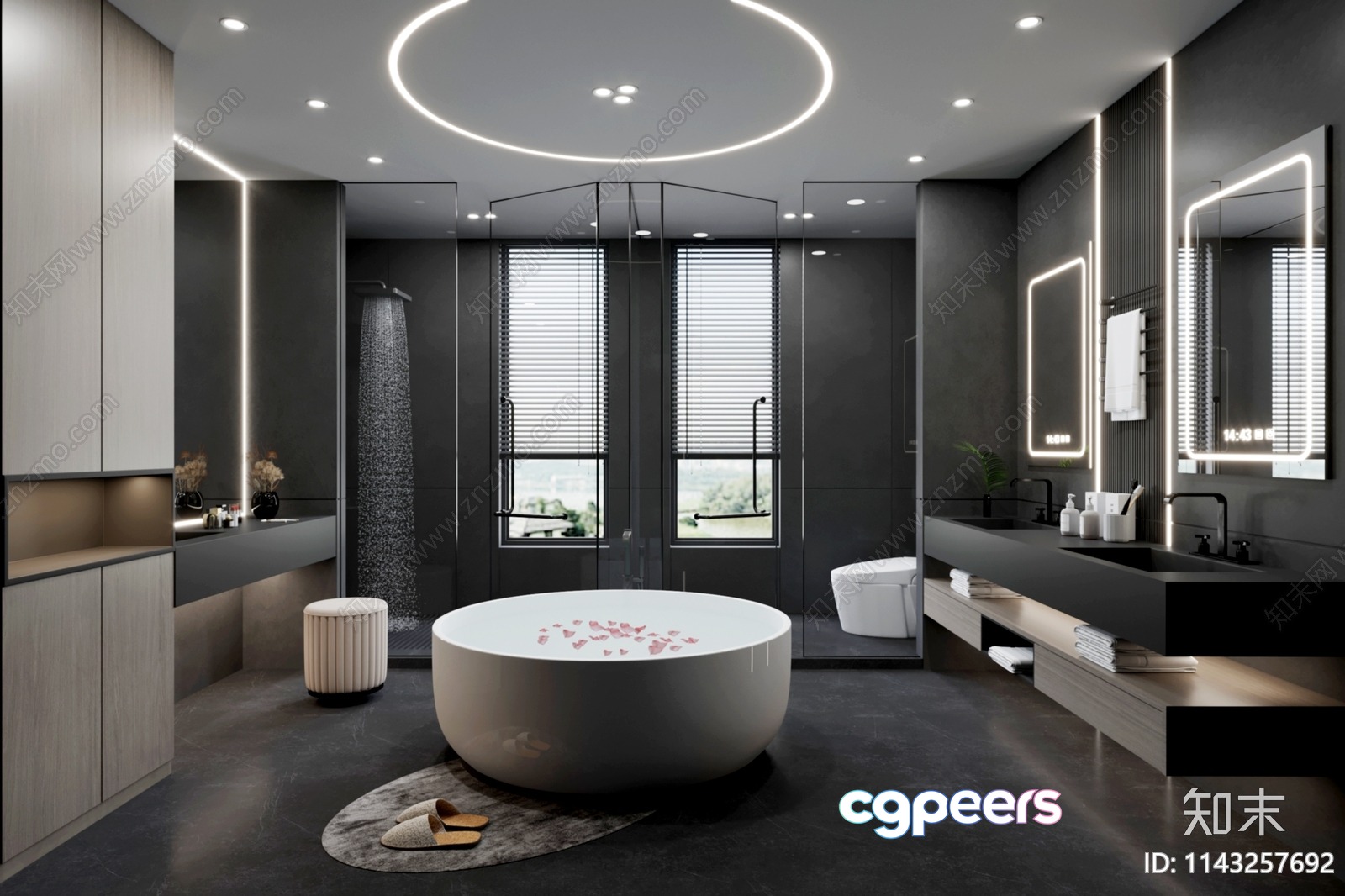 Modern Bathroom 3D Model - 9030 - VRAY Render Modern Bathroom 3D Model - 9030 - VRAY Render