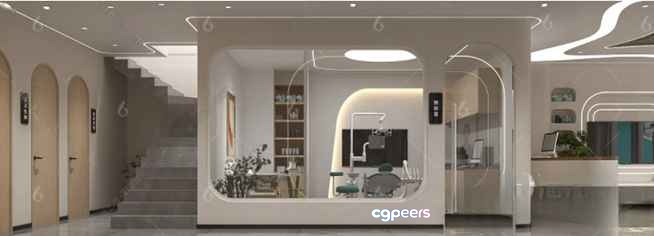 Modern Office Space 3D Model - 22509 - VRAY Render