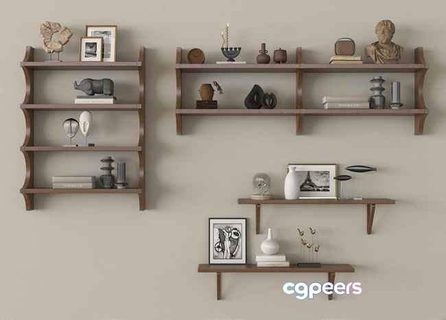 Mid-Century Modern Shelving 3D Model - 5999 - VRAY Render