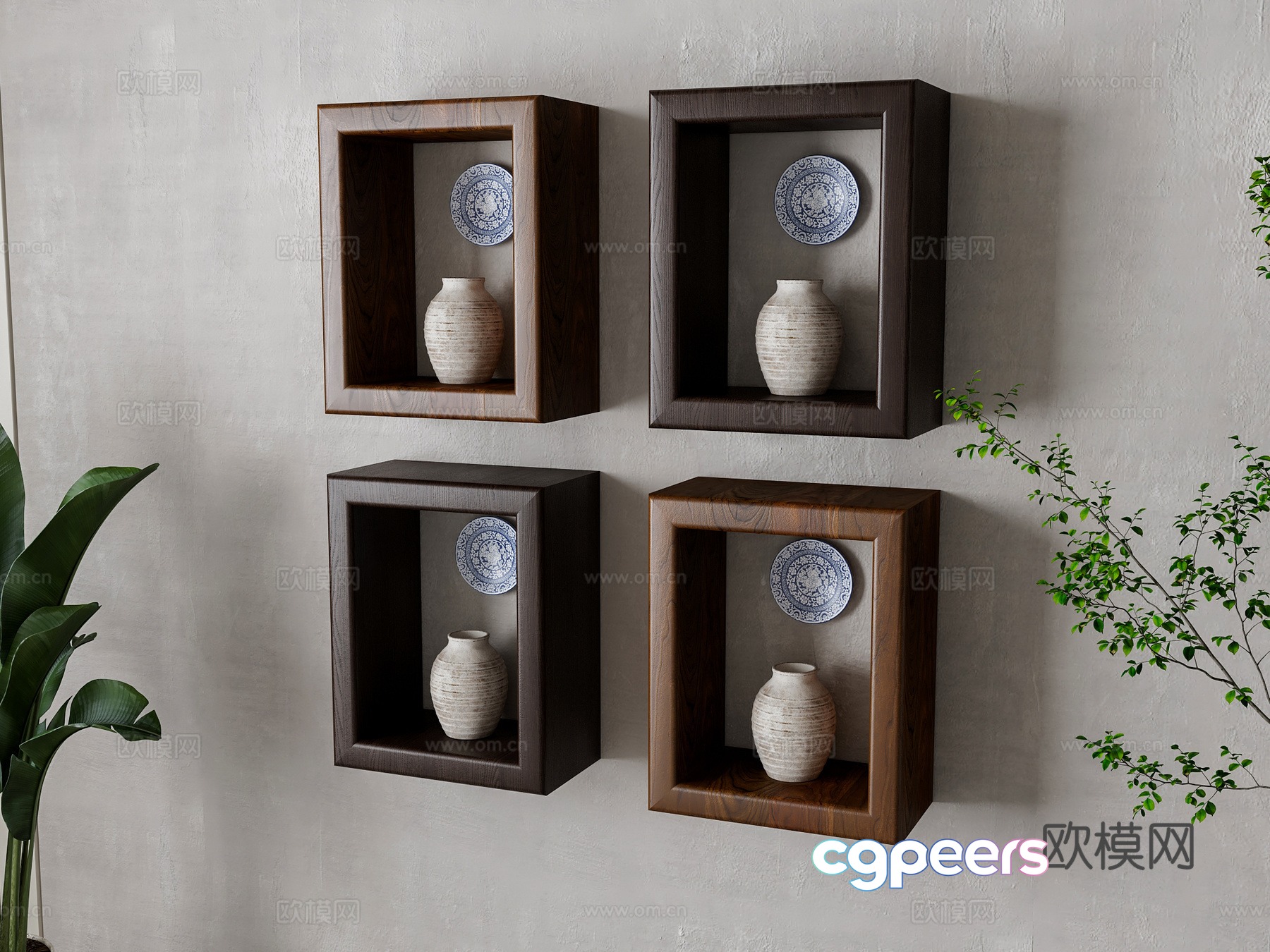 Modern Wood Decor 3D Model - 12673 - VRAY Render Modern Wood Decor 3D Model - 12673 - VRAY Render