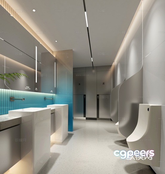Modern Public Restroom 3D Model - 23135 - VRAY Render Modern Public Restroom 3D Model - 23135 - VRAY Render