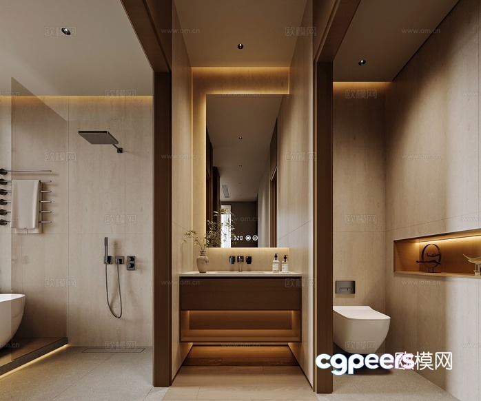 Modern Bathroom Design 3D Model - 20306 - CORONA Render