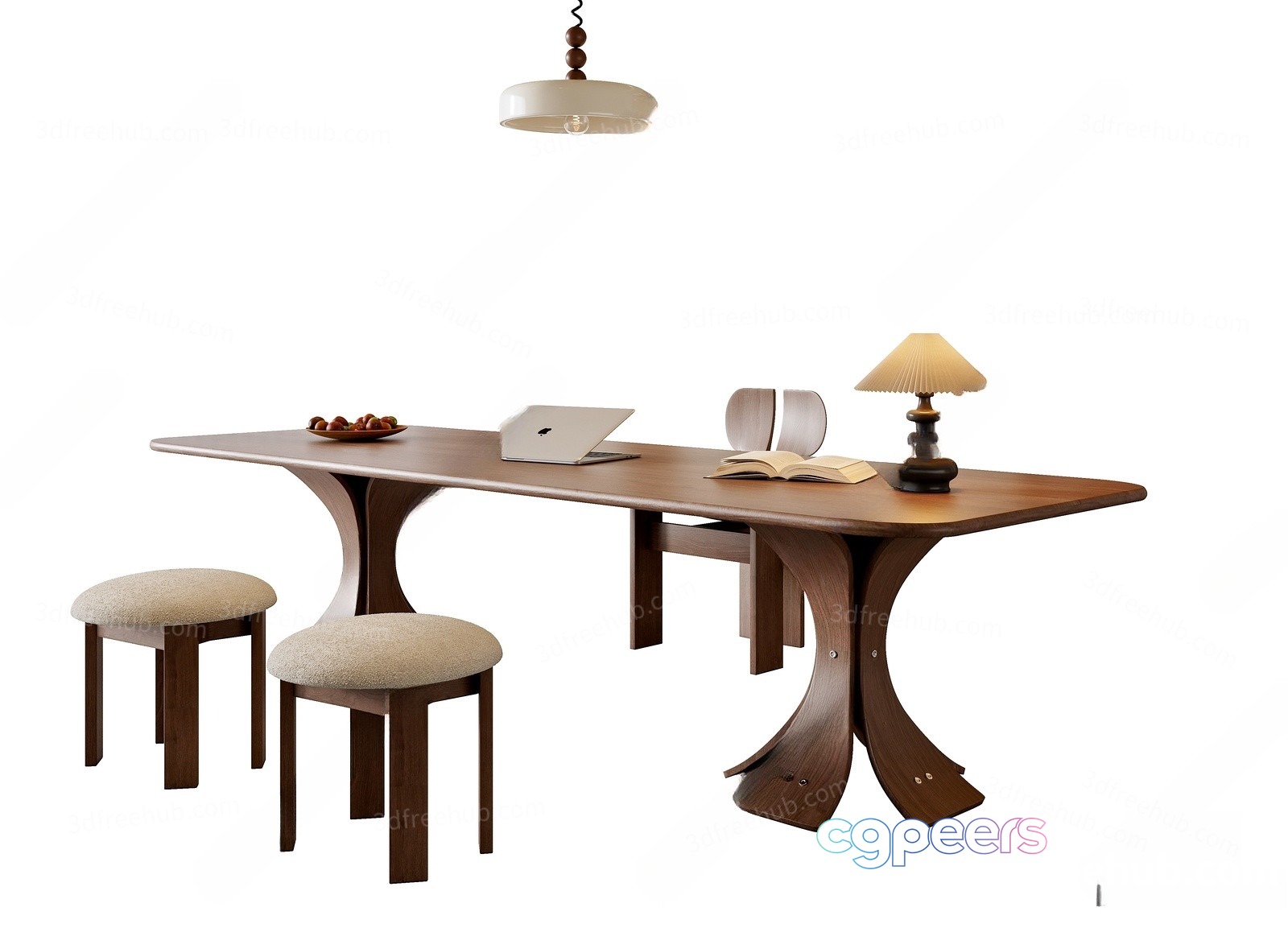 Wooden Office Desk 3D Model - 19969 - VRAY Render Wooden Office Desk 3D Model - 19969 - VRAY Render