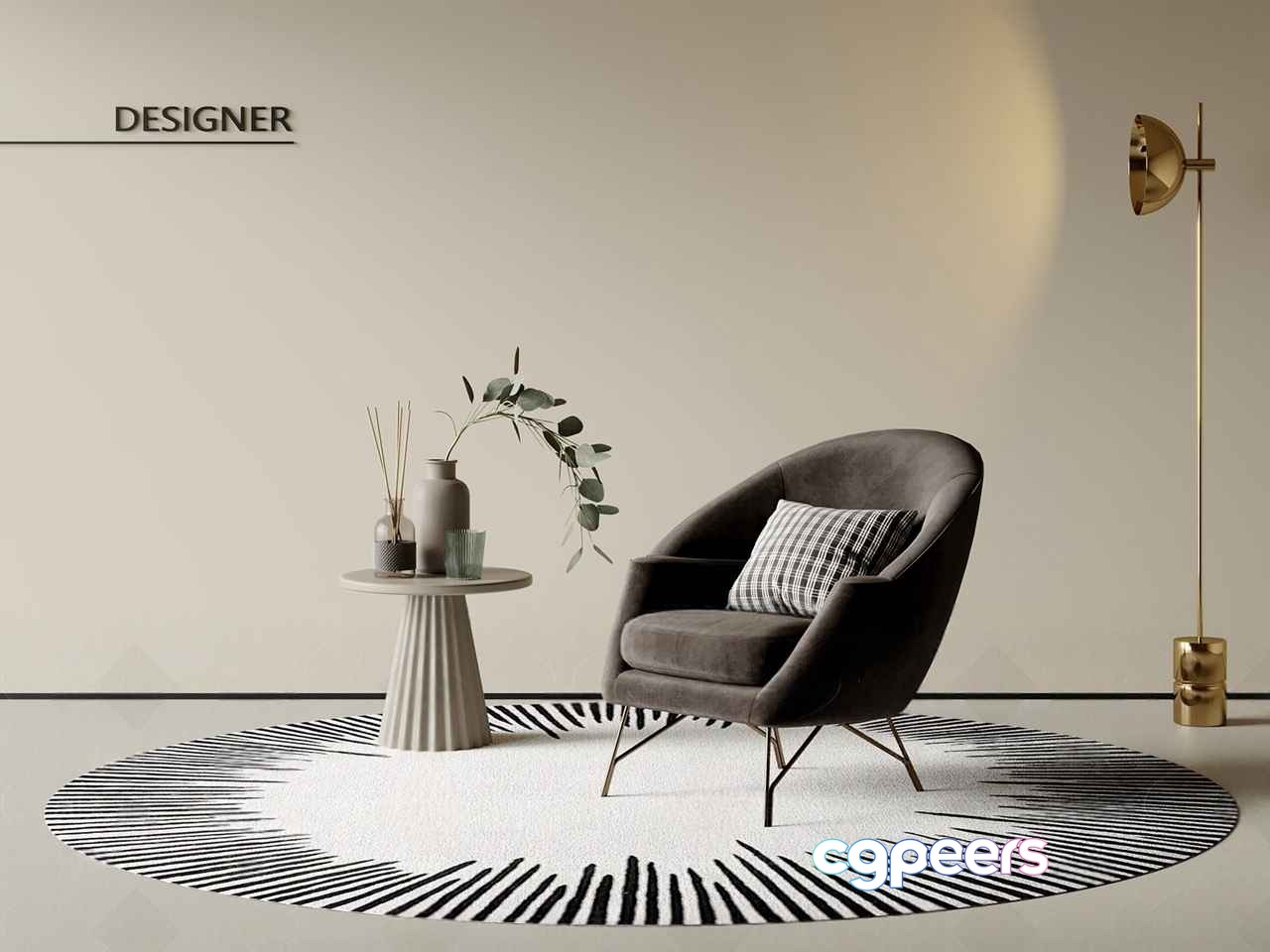 Modern Living Room 3D Model - 14196 - CORONA Render