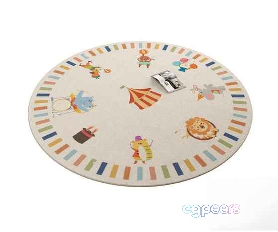 Round Rug With Colorful Border 3D Model - 18113 - VRAY Render Round Rug With Colorful Border 3D Model - 18113 - VRAY Render
