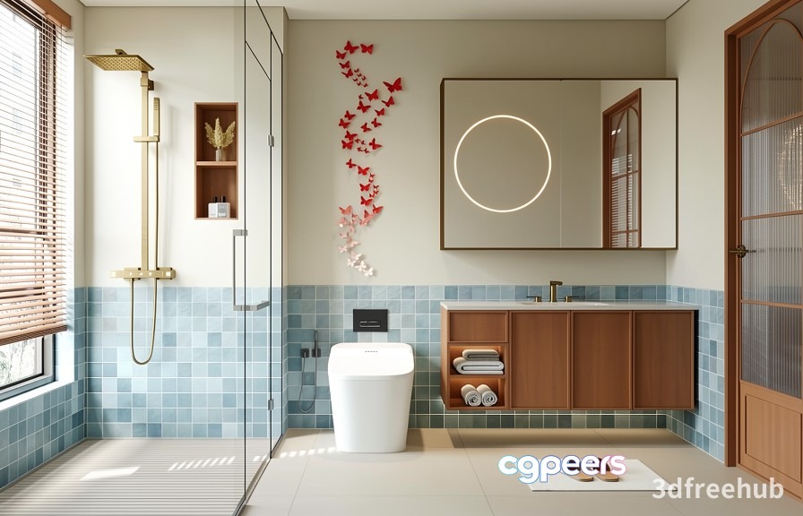 Modern Bathroom Design 3D Model - 20257 - VRAY Render