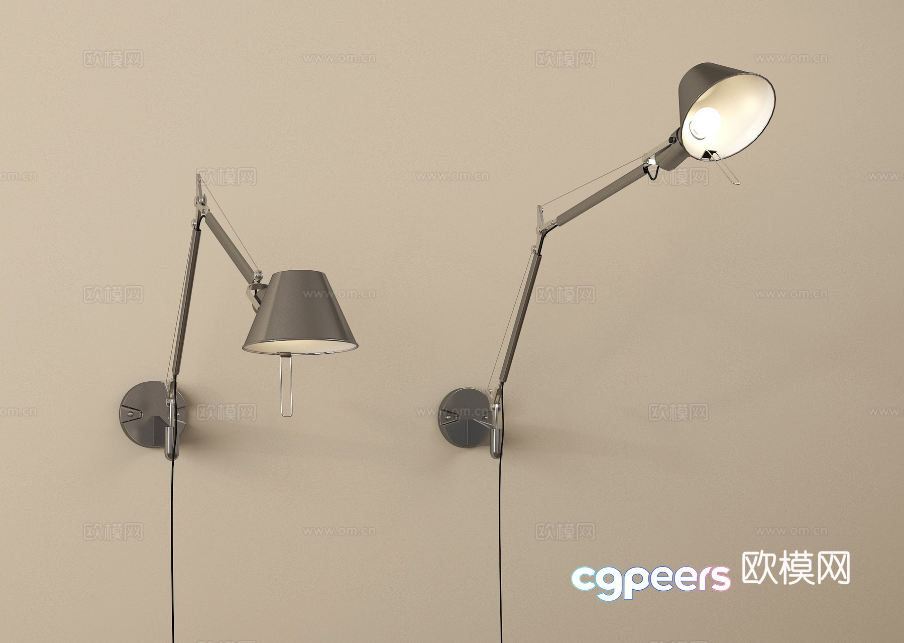 Modern Adjustable Lamps 3D Model - 12711 - VRAY Render