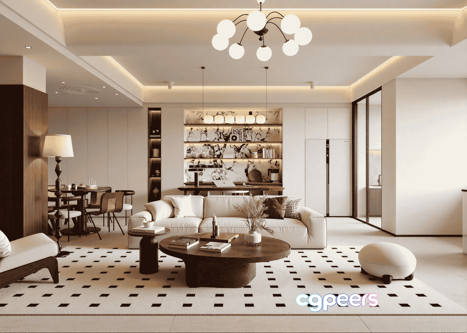 Modern Living Room 3D Model - 15872 - VRAY Render Modern Living Room 3D Model - 15872 - VRAY Render