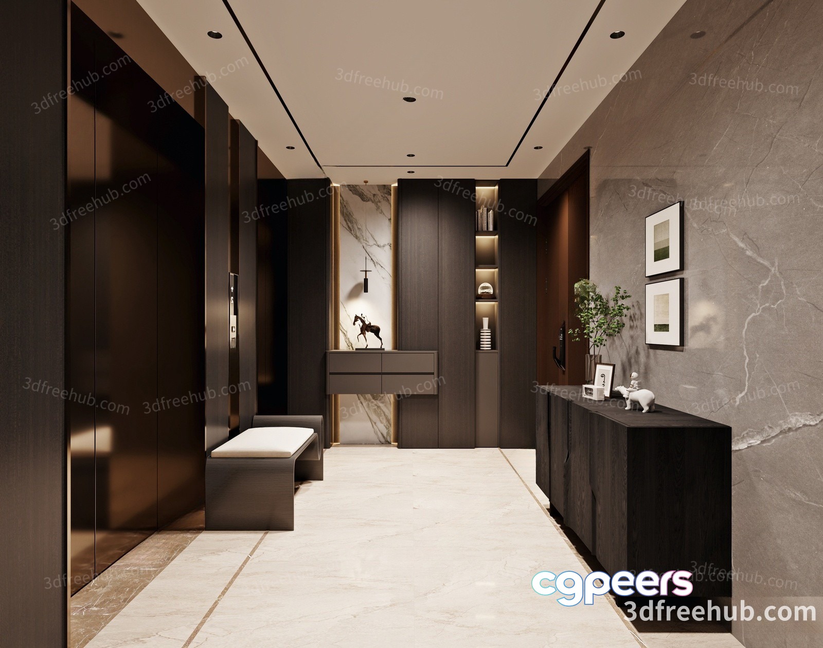 Modern Hallway 3D Model - 19676 - VRAY Render Modern Hallway 3D Model - 19676 - VRAY Render