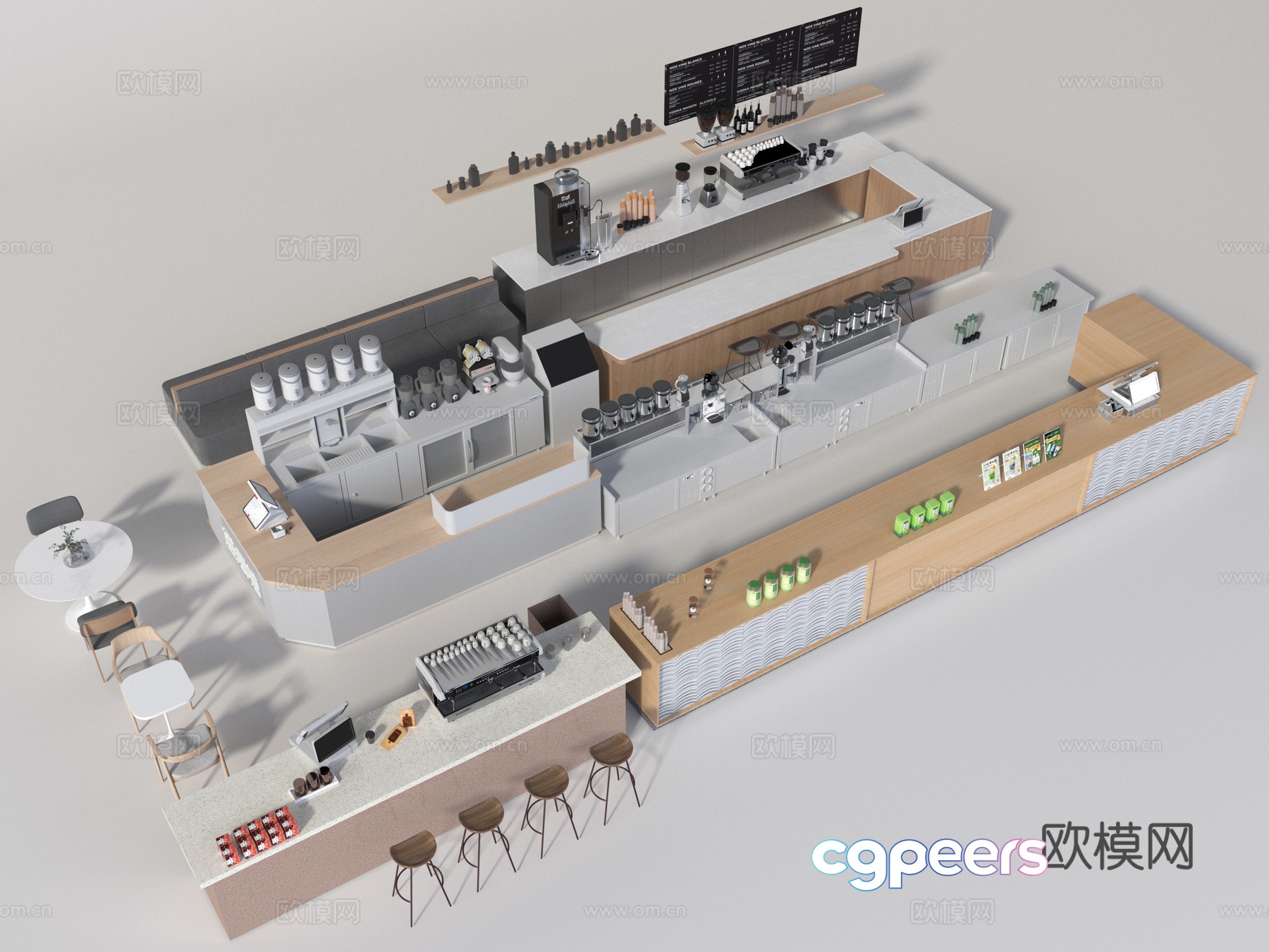 Modern Coffee Shop Interior Design 3D Model - 17064 - VRAY Render Modern Coffee Shop Interior Design 3D Model - 17064 - VRAY Render