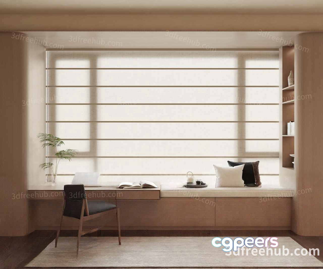 Cozy Home Office 3D Model - 18549 - VRAY Render Cozy Home Office 3D Model - 18549 - VRAY Render