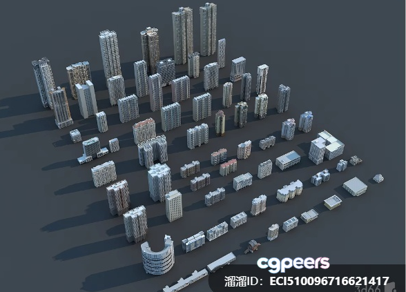 3D Cityscape With Buildings 3D Model - 270 - VRAY Render 3D Cityscape With Buildings 3D Model - 270 - VRAY Render