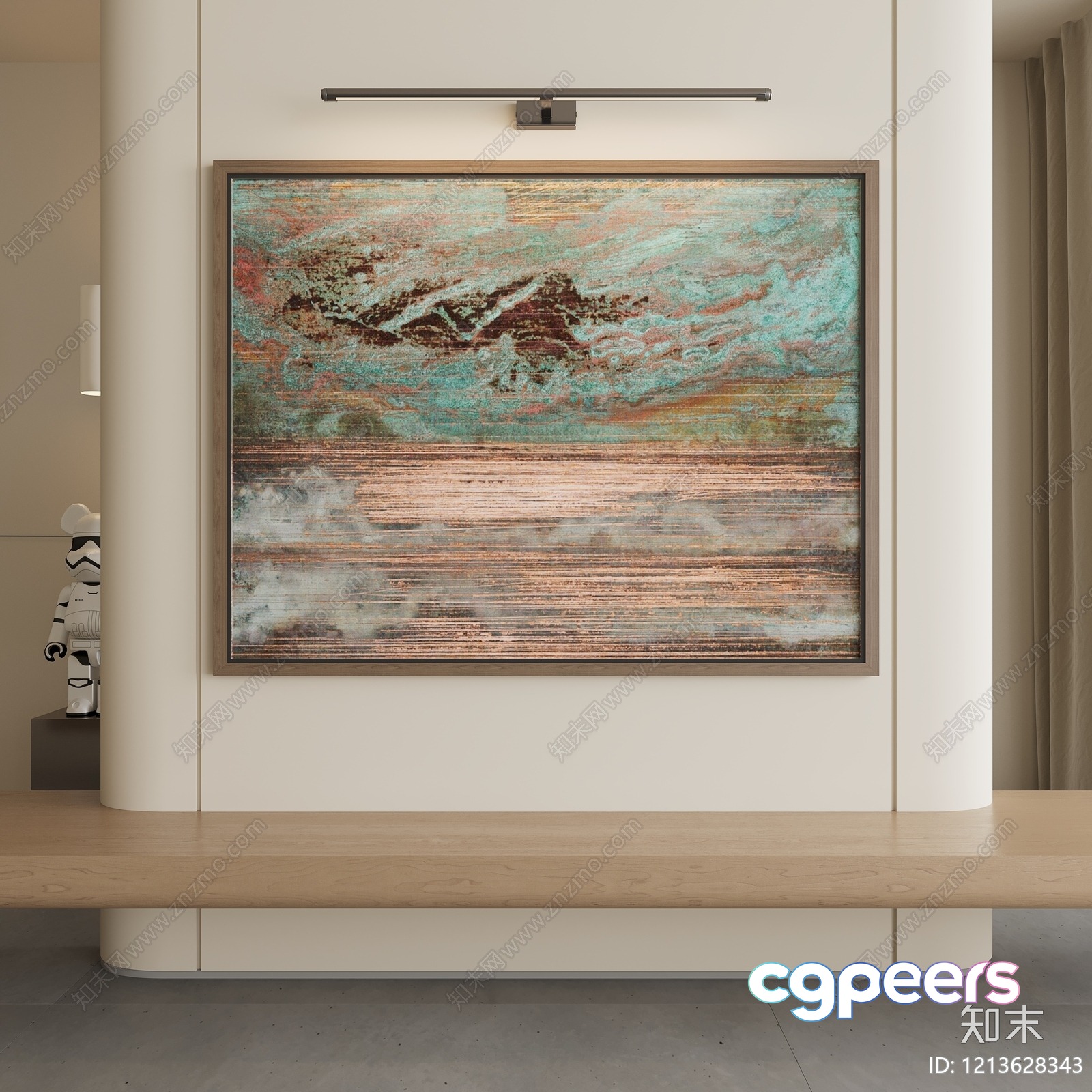 Modern Abstract Painting 3D Model - 10624 - VRAY Render Modern Abstract Painting 3D Model - 10624 - VRAY Render