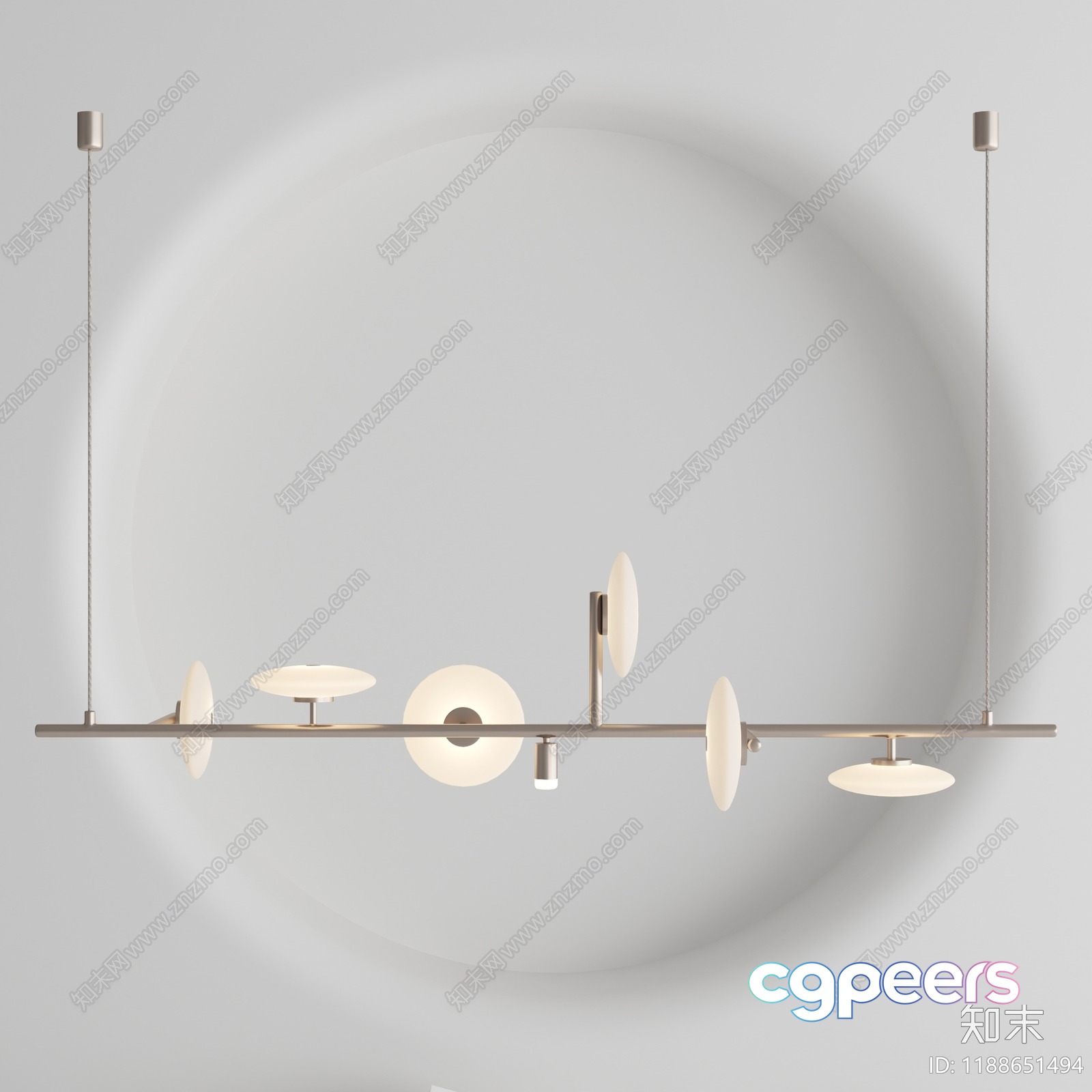 Gold Light Fixture 3D Model - 7724 - VRAY Render