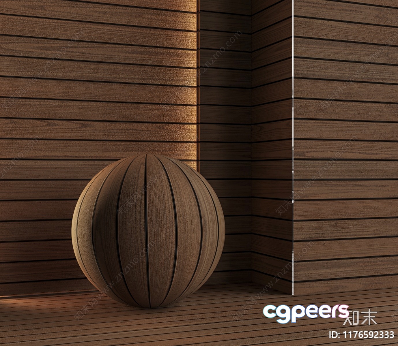 Modern Wooden Ball 3D Model - 23745 - VRAY Render