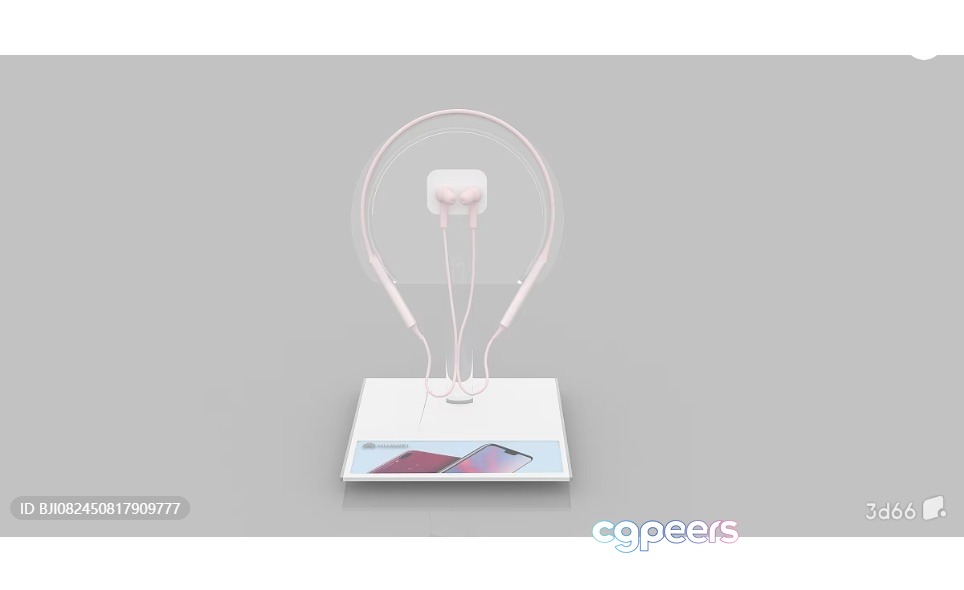 A Pair Of Pink Earbuds 3D Model - 1599 - VRAY Render