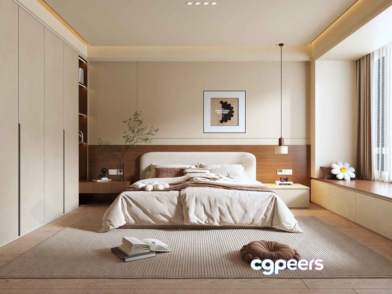 Modern Bedroom Interior 3D Model - 2463 - CORONA Render