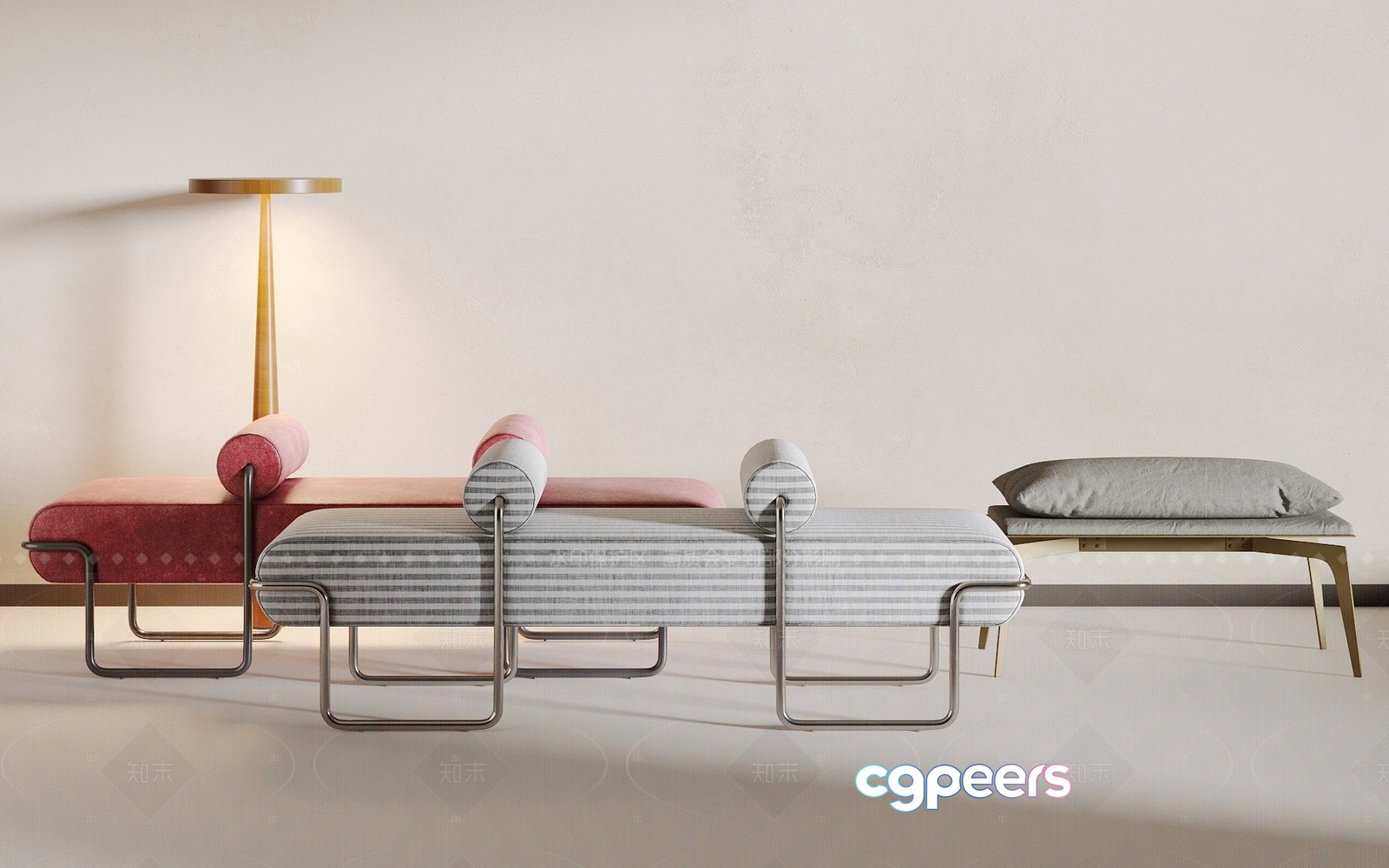Modern Furniture Arrangement 3D Model - 4390 - VRAY Render Modern Furniture Arrangement 3D Model - 4390 - VRAY Render