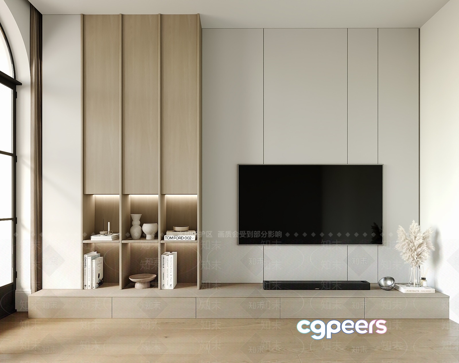 Modern Entertainment Unit 3D Model - 4959 - VRAY Render Modern Entertainment Unit 3D Model - 4959 - VRAY Render