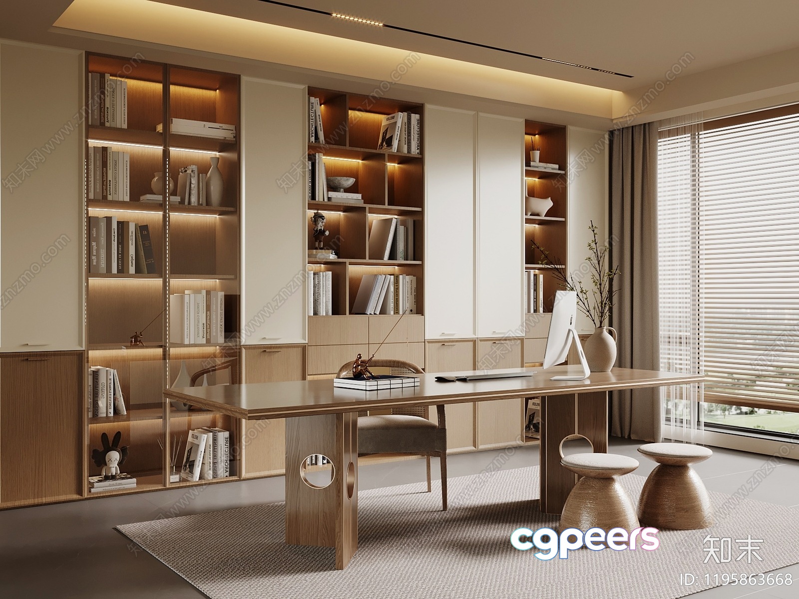 Modern Home Office 3D Model - 11383 - VRAY Render Modern Home Office 3D Model - 11383 - VRAY Render