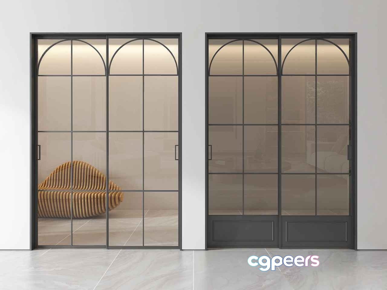 Modern Glass Doors 3D Model - 970 - VRAY Render Modern Glass Doors 3D Model - 970 - VRAY Render