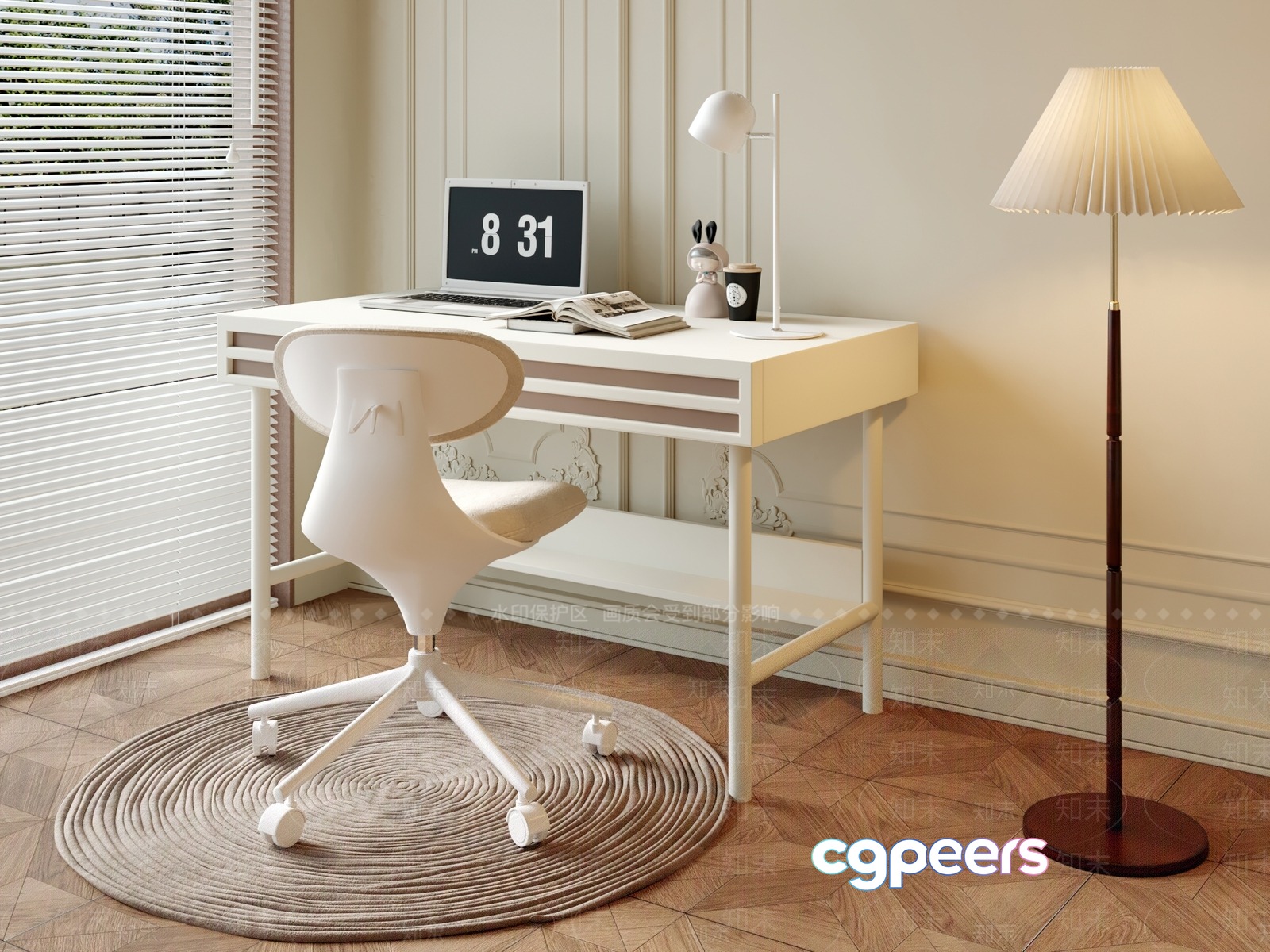 White Desk Chair 3D Model - 16820 - VRAY Render White Desk Chair 3D Model - 16820 - VRAY Render