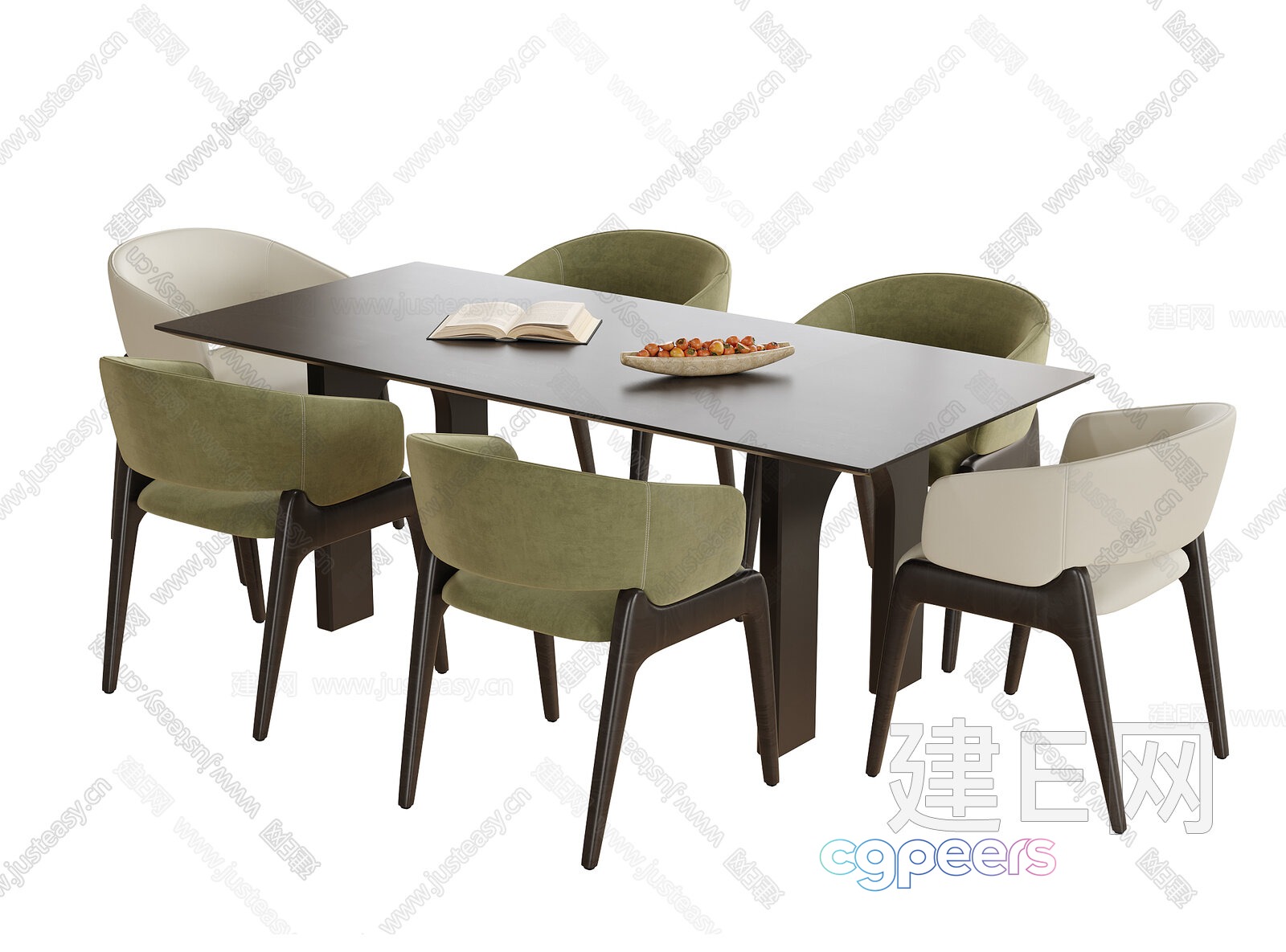 A Table With Chairs 3D Model - 21425 - VRAY Render