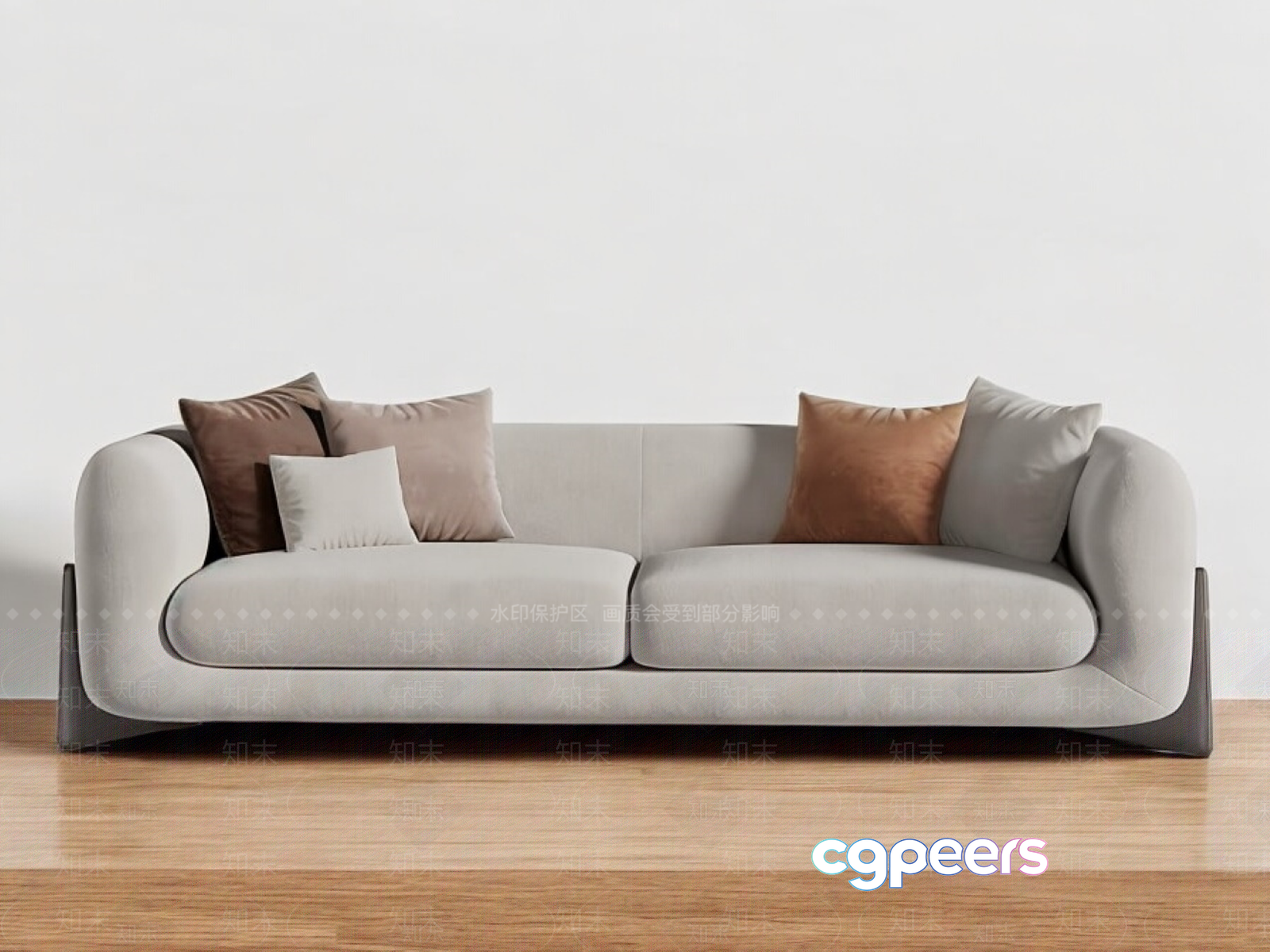 Gray Couch 3D Model - 12465 - VRAY Render