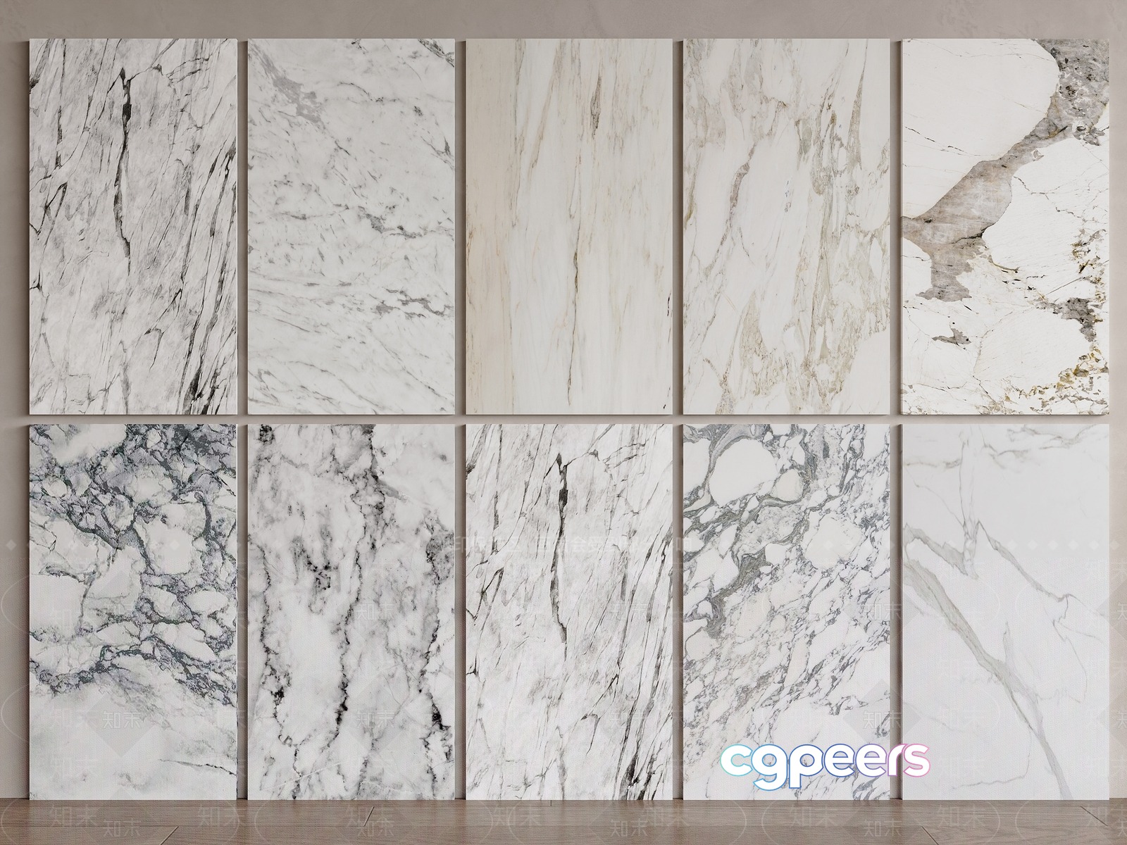 White Marble Panels 3D Model - 3819 - VRAY Render White Marble Panels 3D Model - 3819 - VRAY Render