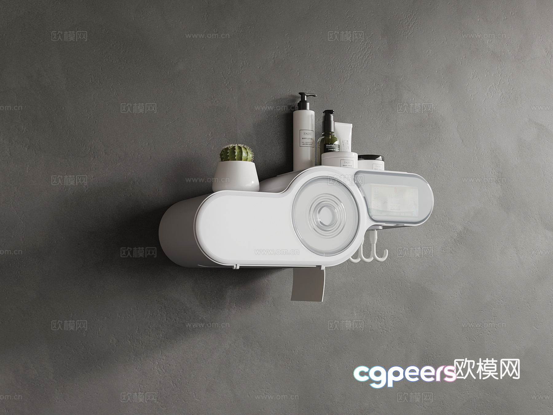 White Bathroom Organizer 3D Model - 14683 - VRAY Render White Bathroom Organizer 3D Model - 14683 - VRAY Render