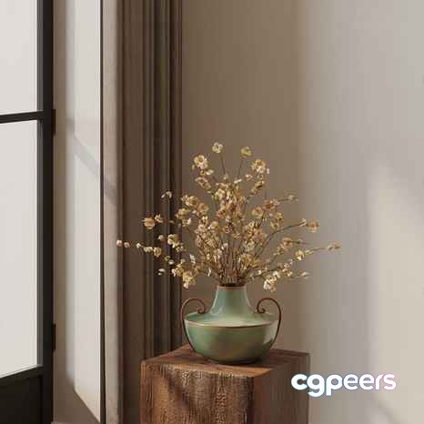 A Vase With A Light Green Color 3D Model - 12017 - CORONA Render