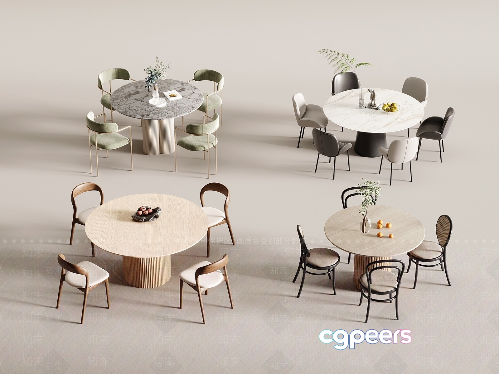 Modern Dining Table 3D Model - 13361 - VRAY Render