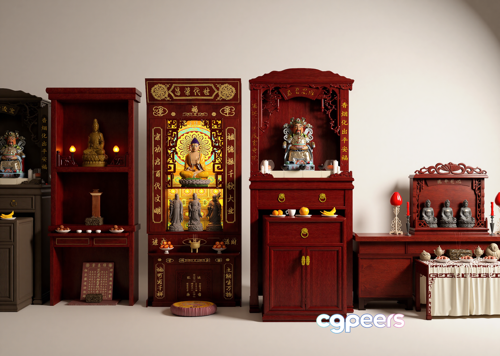 A Collection Of Chinese-Style Furniture 3D Model - 13121 - VRAY Render