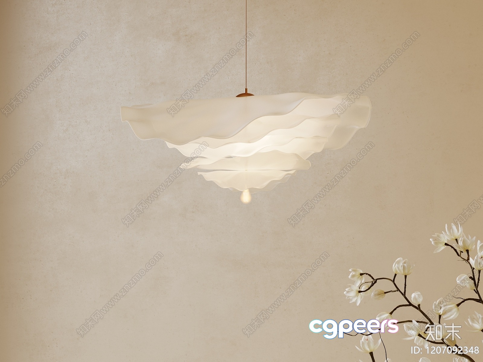 Gold Light Fixture 3D Model - 7563 - VRAY Render