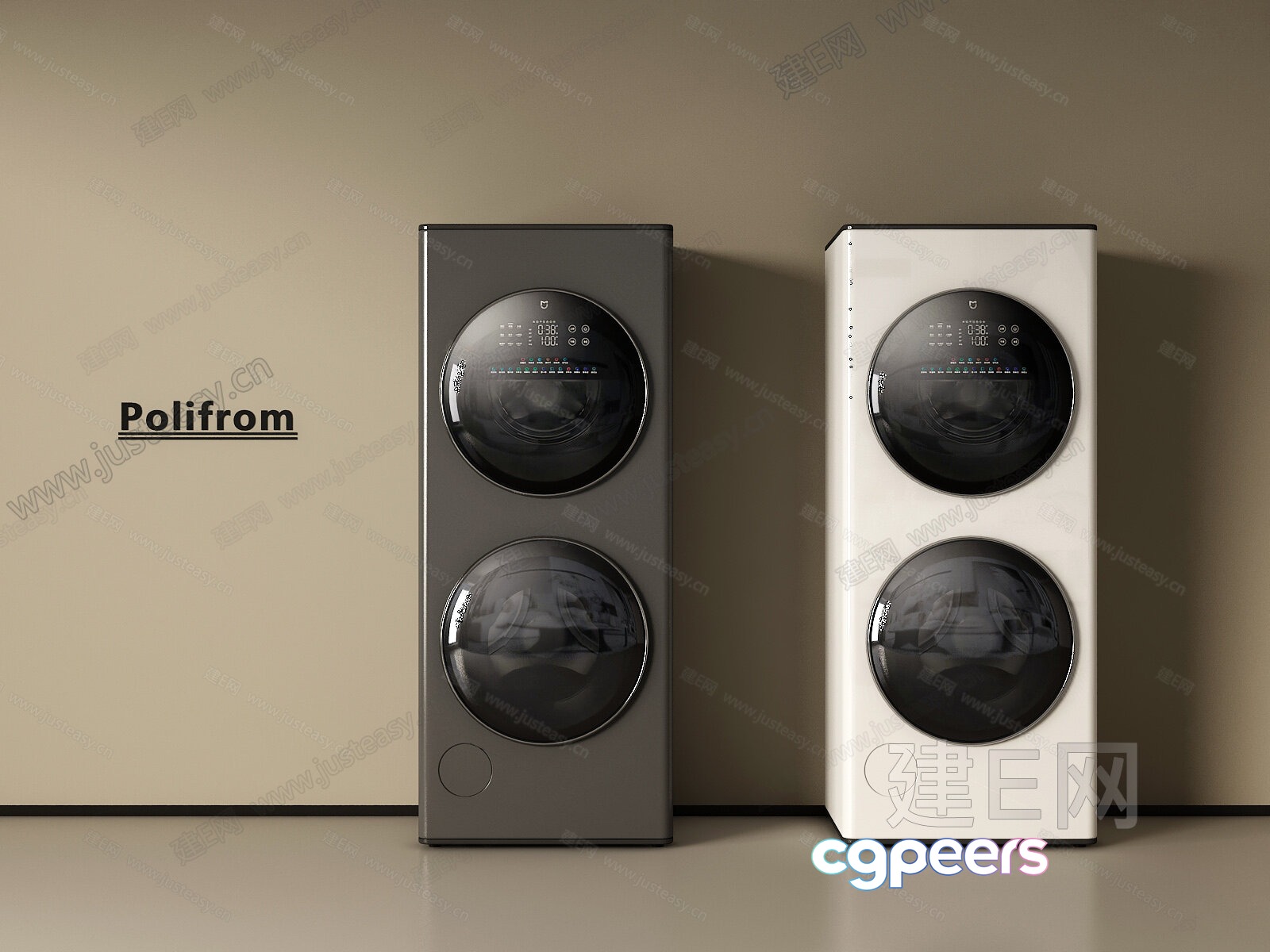 Two Washing Machines 3D Model - 16922 - VRAY Render Two Washing Machines 3D Model - 16922 - VRAY Render