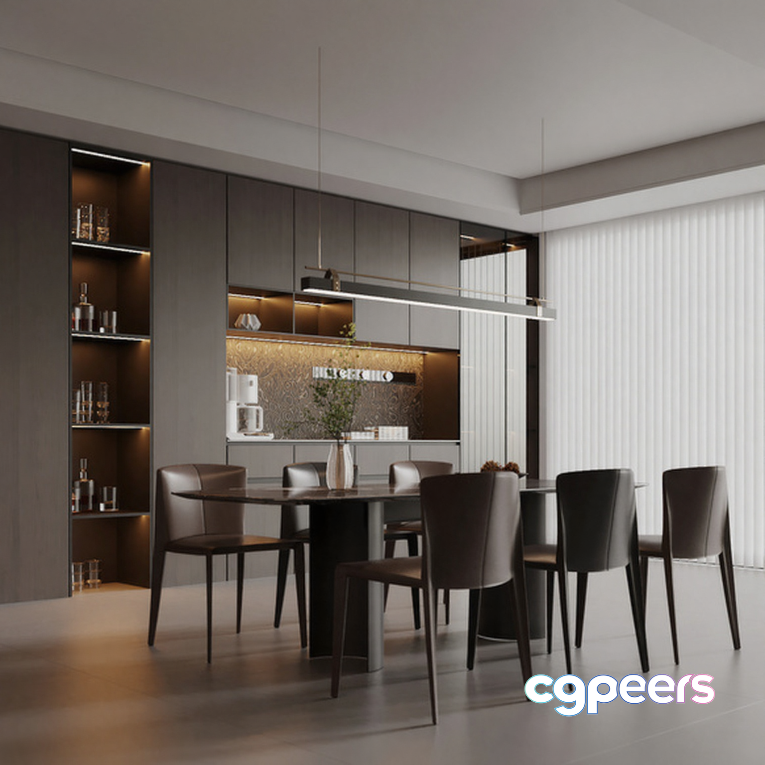 Modern Dining Room 3D Model - 16207 - VRAY Render