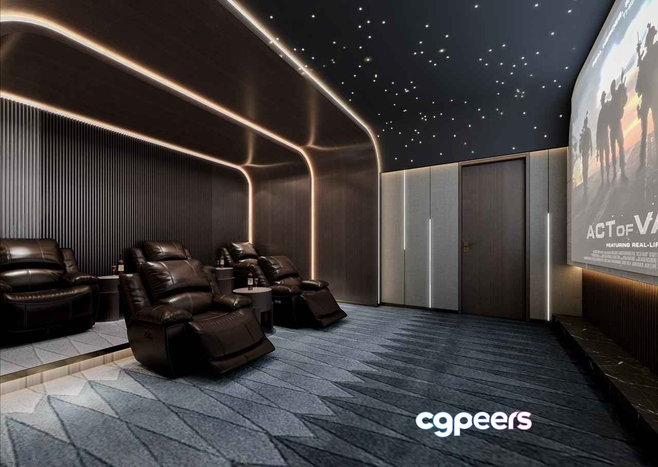 Modern Home Theater 3D Model - 13970 - VRAY Render