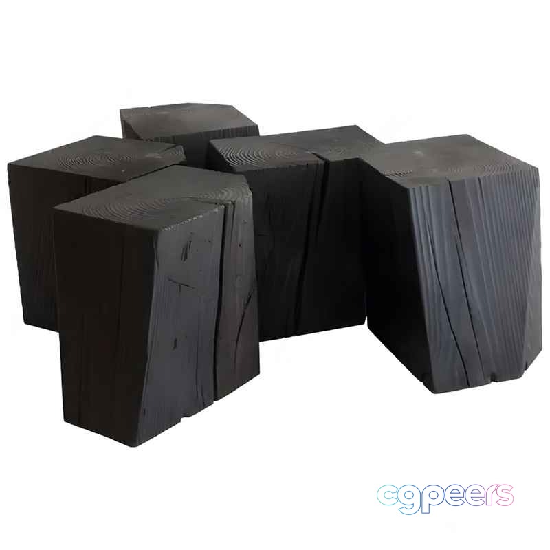 Wooden Cube Stools 3D Model - 18398 - VRAY Render