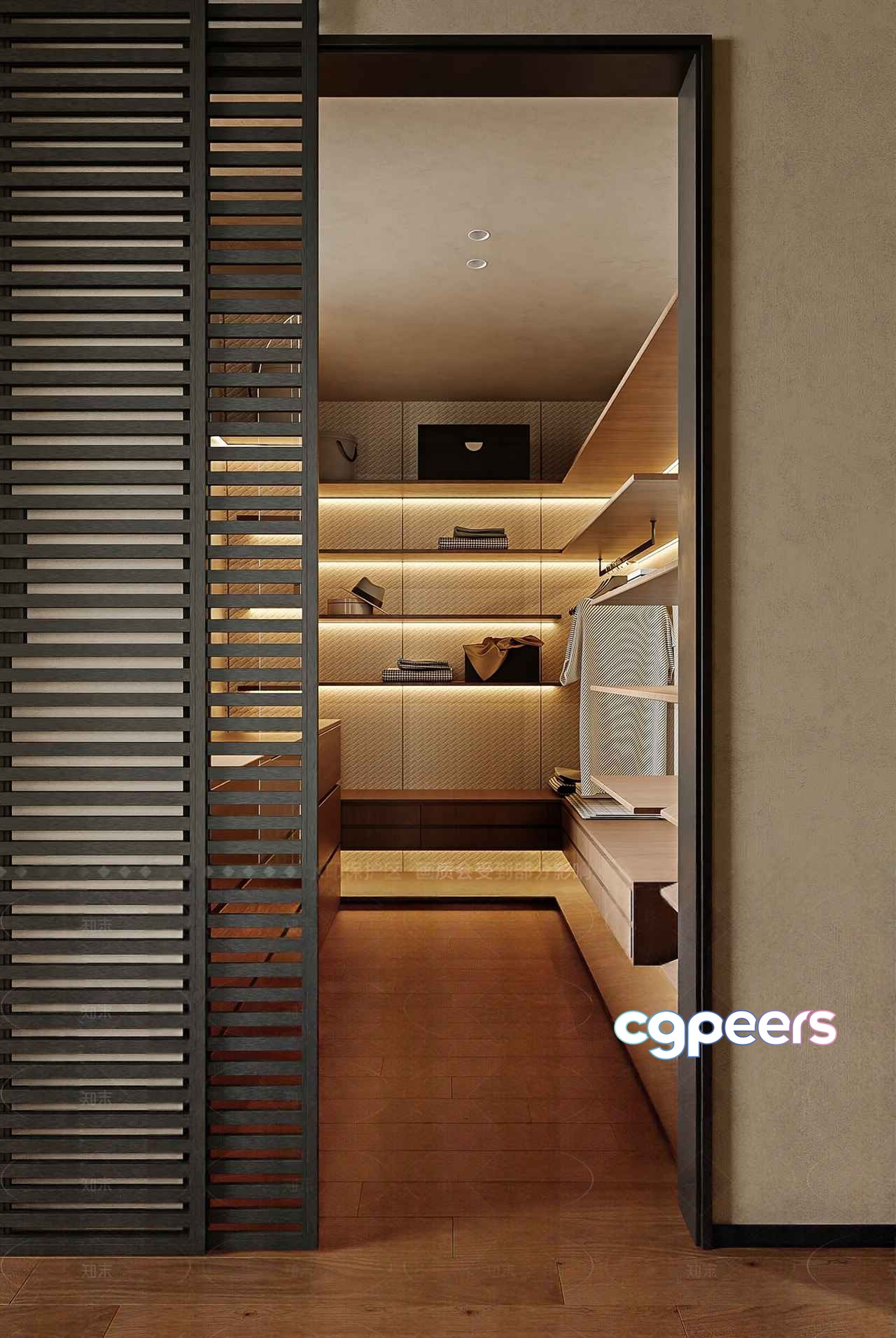 Modern Walk-In Closet 3D Model - 4343 - VRAY Render