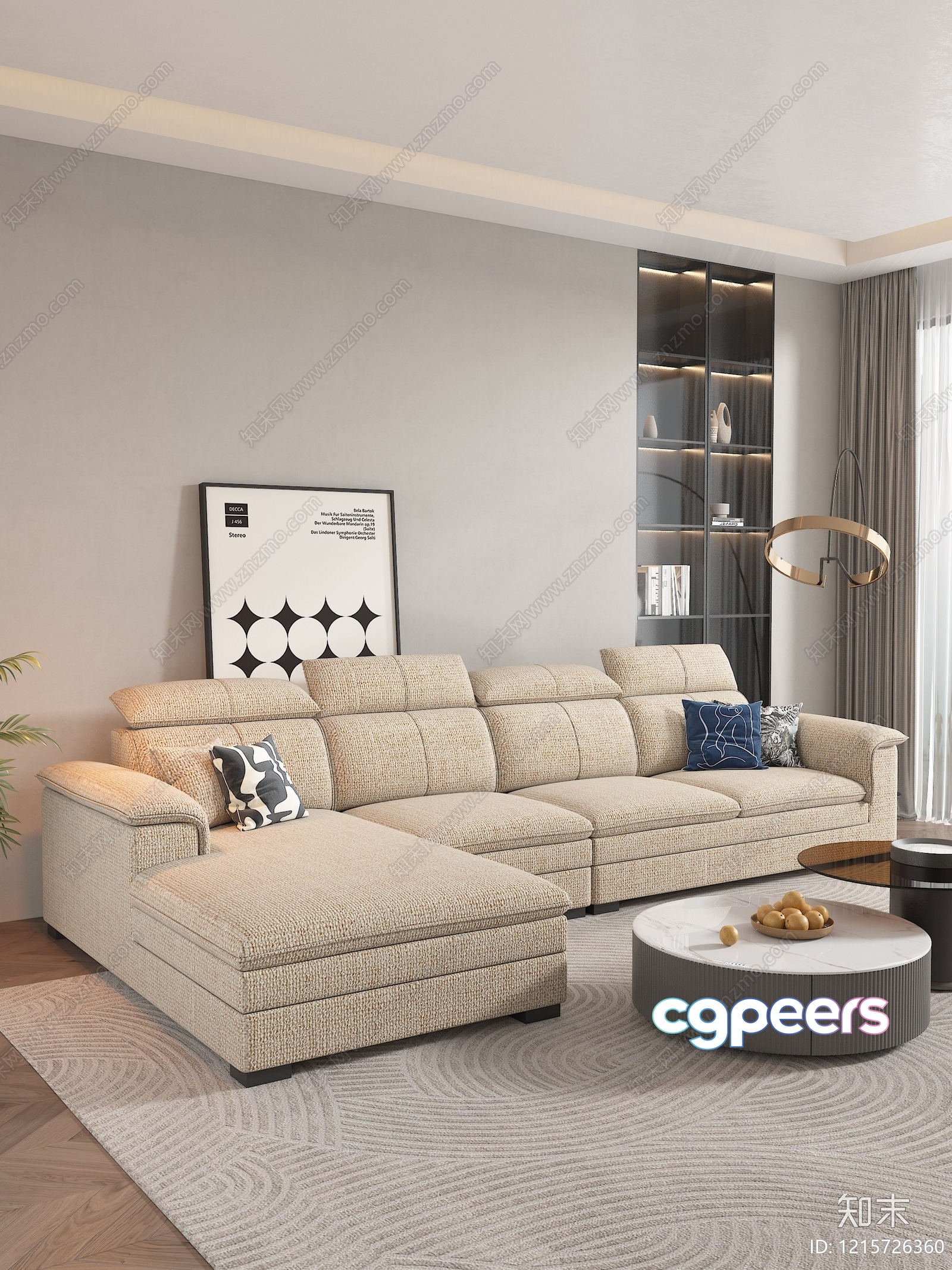Modern Living Room 3D Model - 18423 - VRAY Render Modern Living Room 3D Model - 18423 - VRAY Render