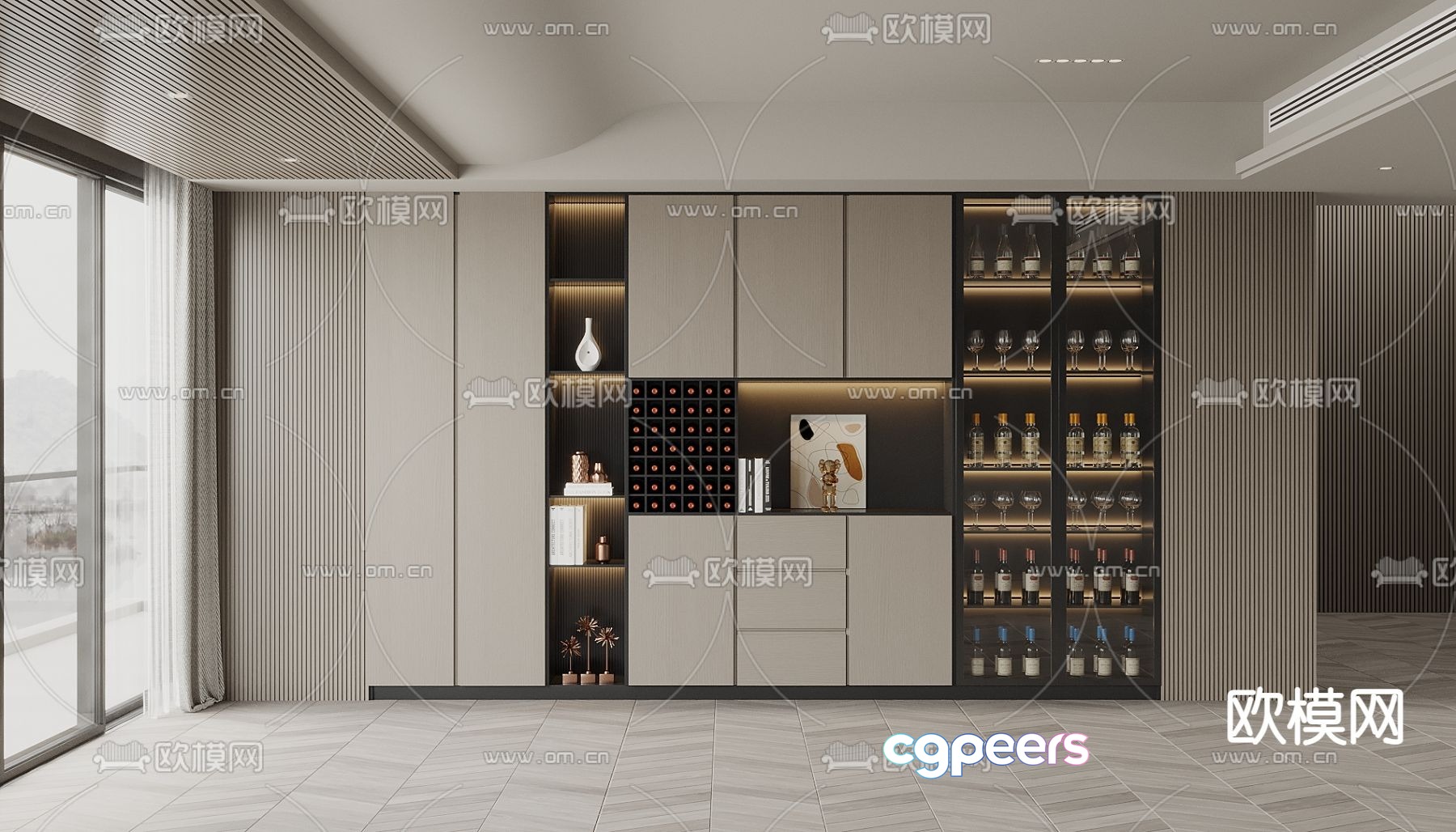 Modern Living Room 3D Model - 19120 - VRAY Render