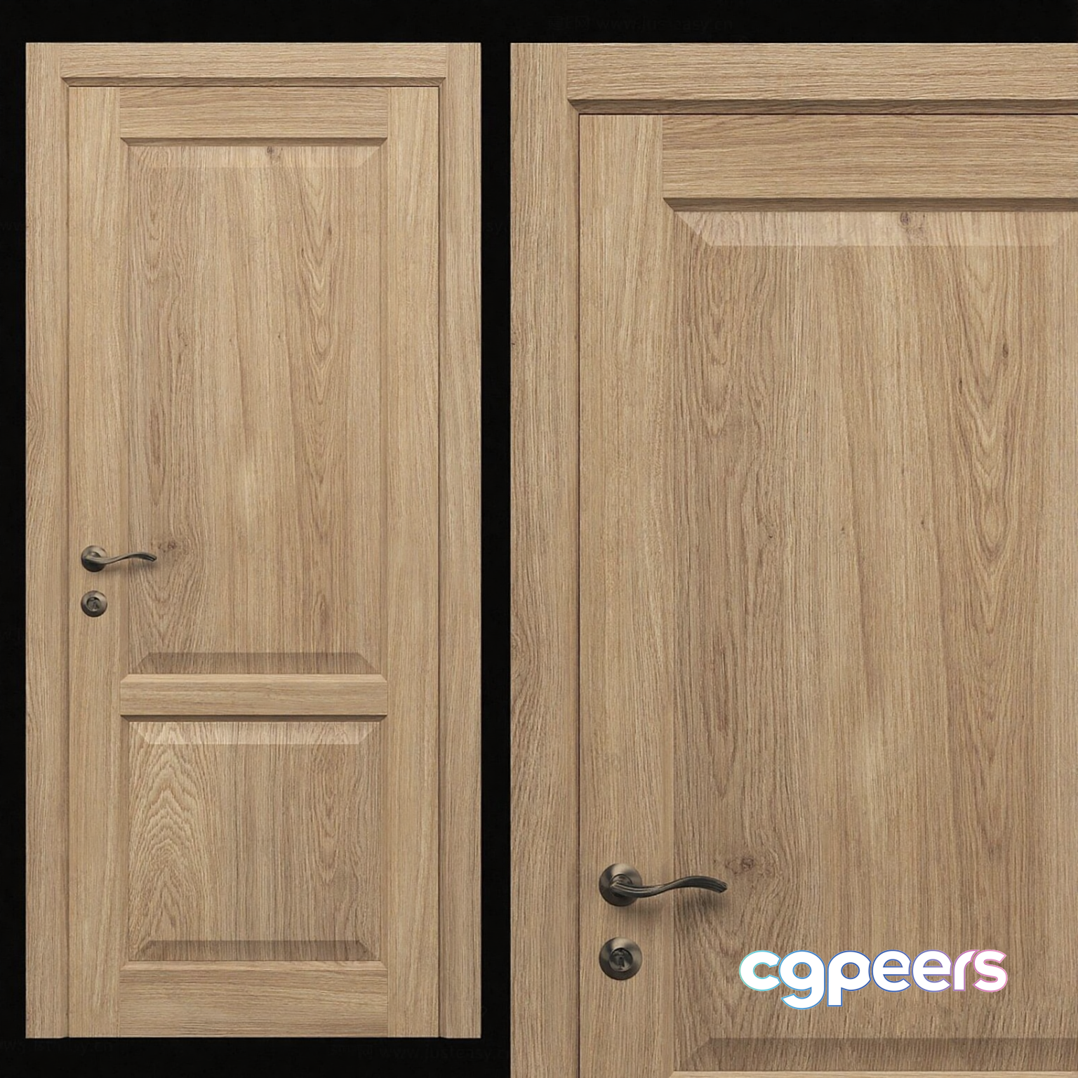 Two Wooden Doors 3D Model - 20704 - VRAY Render