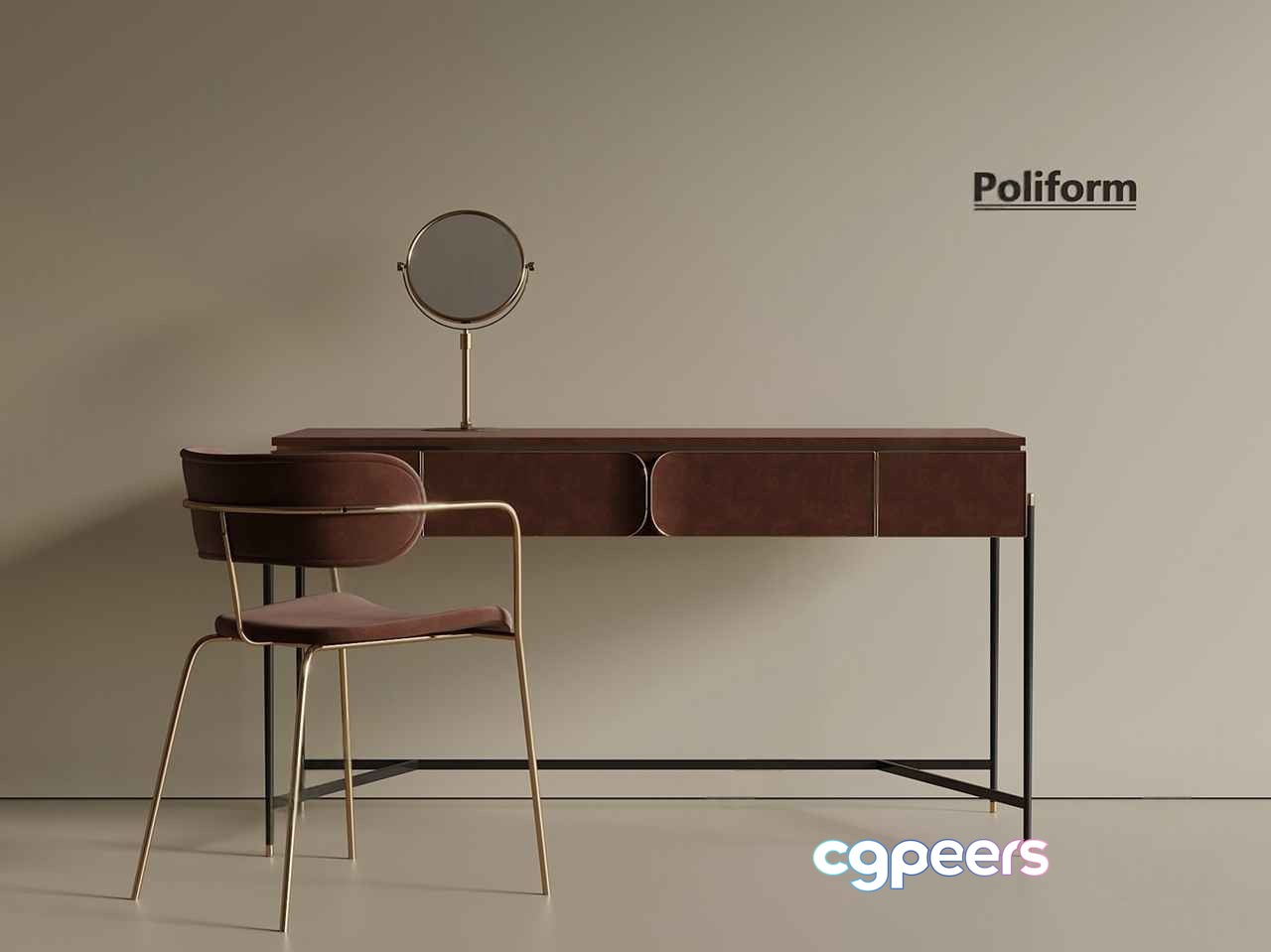 Modern Vanity Table 3D Model - 19407 - VRAY Render Modern Vanity Table 3D Model - 19407 - VRAY Render