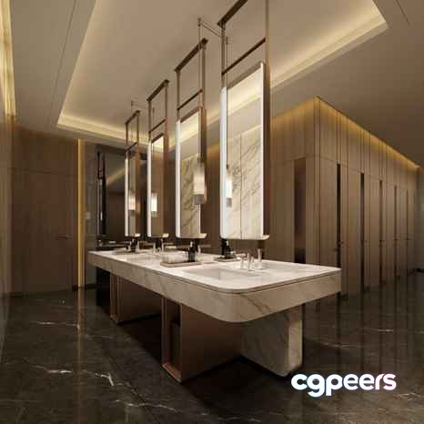 Modern Bathroom Vanity 3D Model - 10680 - CORONA Render