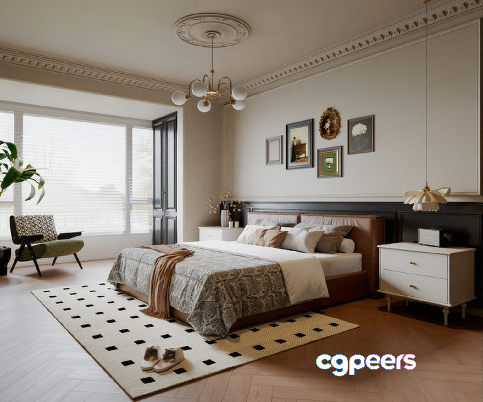 Modern Style Bedroom 3D Model - 20372 - VRAY Render Modern Style Bedroom 3D Model - 20372 - VRAY Render