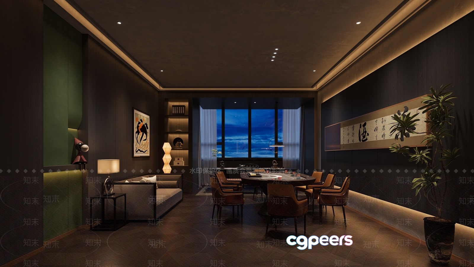 Modern Dining Room 3D Model - 748 - VRAY Render