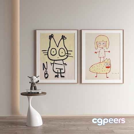 Modern Art Display 3D Model - 11099 - VRAY Render