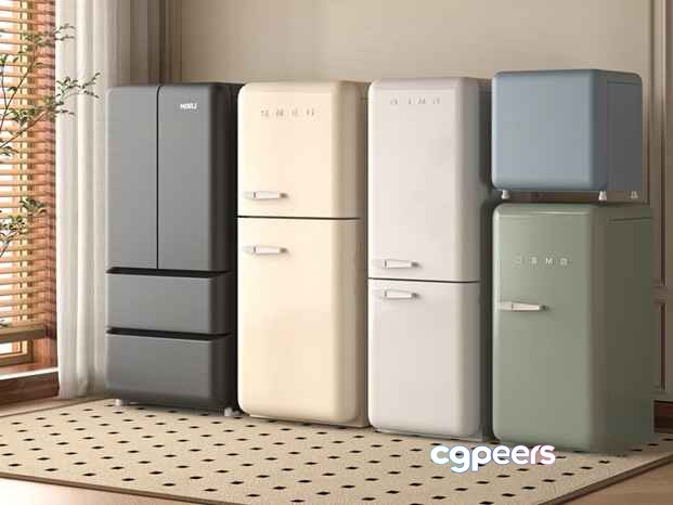 Four Fridges 3D Model - 7066 - VRAY Render