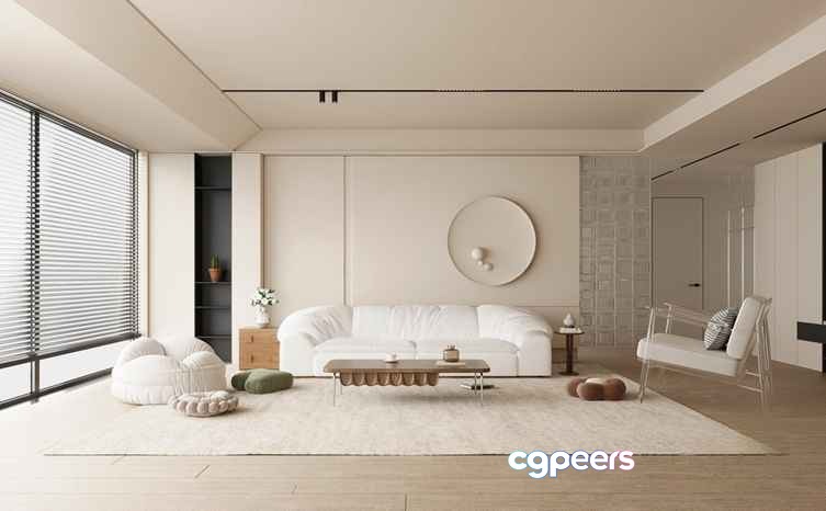 Modern Living Room 3D Model - 4847 - VRAY Render