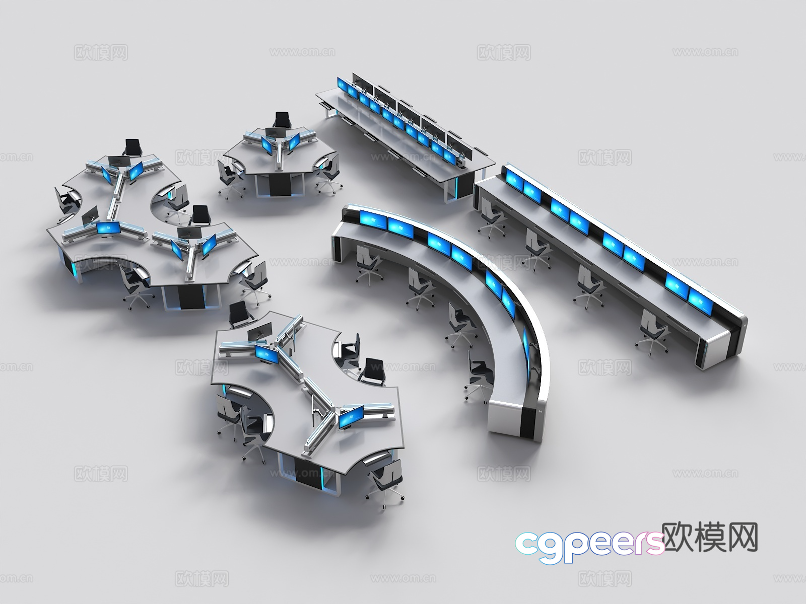 Modern Office Furniture 3D Model - 10841 - VRAY Render